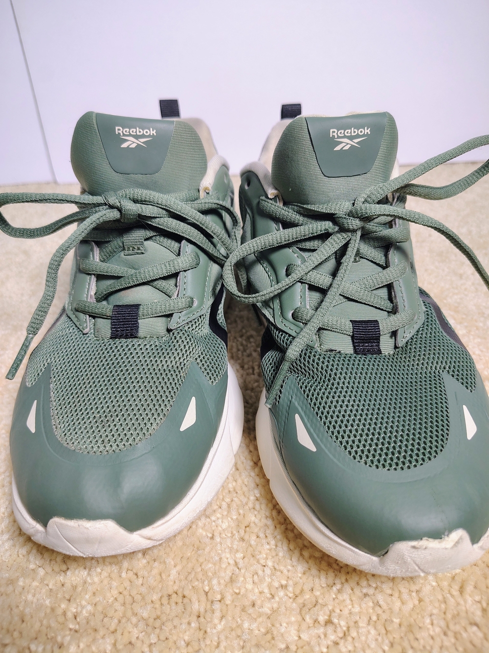 Reebok Kids Olive Green Mesh Athletic Sneakers